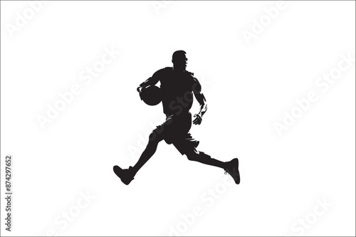 basketball players Vector silhouette. Basketball silhouettes. basketball player silhouette vector illustration.