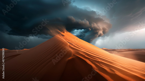 Wallpaper Mural A dramatic scene of a desert sand dune with a stormy sky, highlighting the contrast between natural elements in a breathtaking landscape. Torontodigital.ca