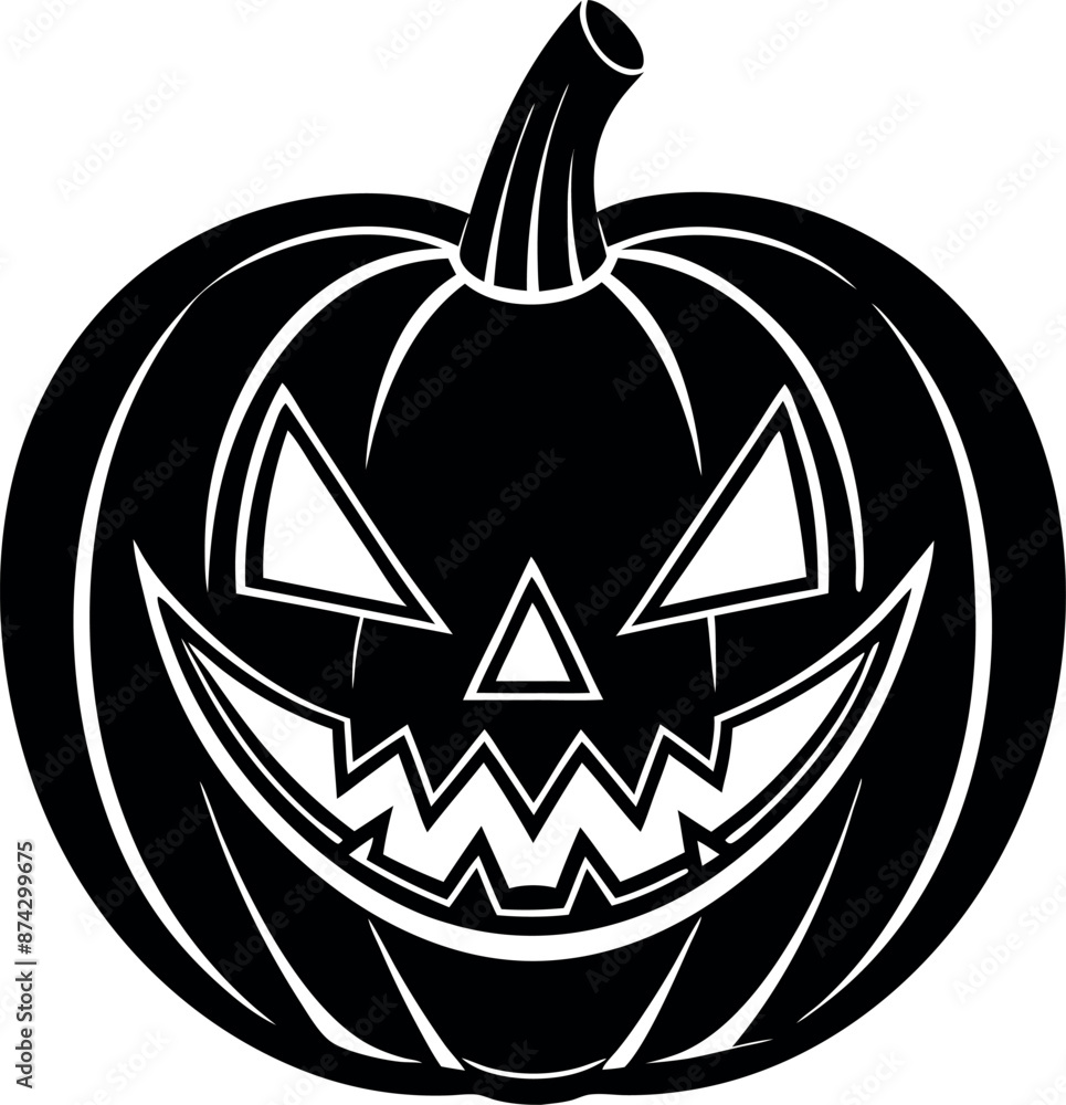 A black pumpkin with a scary face on it A black pumpkin with a scary face on it