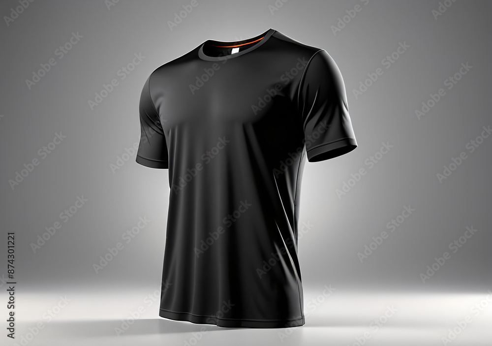 Black Tshirt on light background. Generative AI. Black Tshirt on light background. Generative AI.