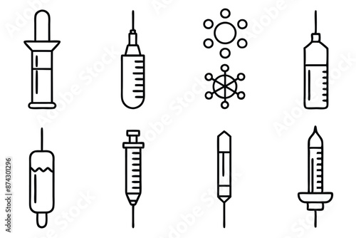 Vaccination Line Art Illustration Conceptual Immunization Sketch