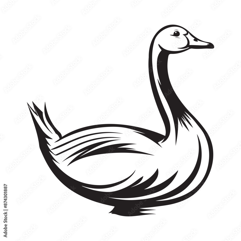 Goose Vector Image. Goose isolated on white background Goose Vector Image. Goose isolated on white background