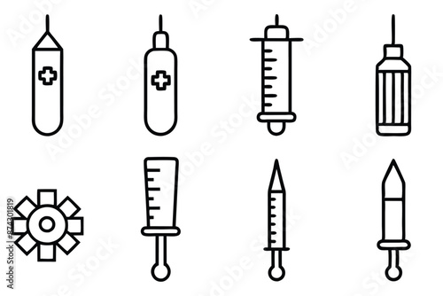 Vaccination Line Art Illustration Conceptual Vaccine Injection Design