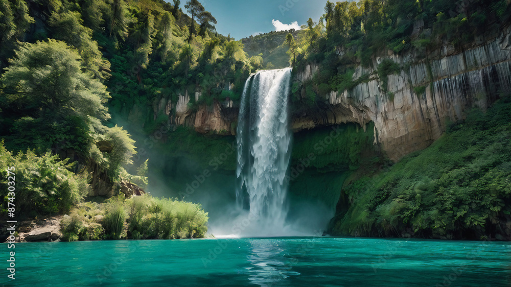 Hidden Paradise: Cascading Waterfall Hidden Paradise: Cascading Waterfall