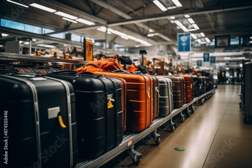 Luggage on Airport Conveyor Belt