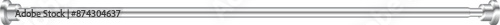 Front view chrome curtain rod isolated on transparent background. Vector illustration. Curtain hanging accessory. Cornice for curtains, interior design, bathroom shower curtain rod. 