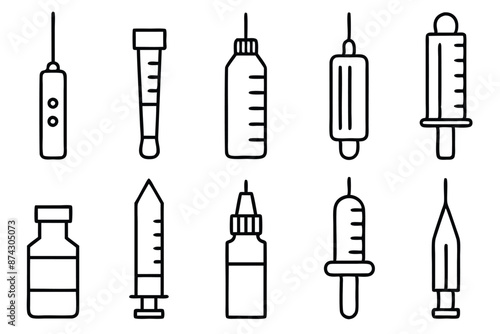 Vaccination Line Art Illustration Minimalistic Medical Vaccine Concept