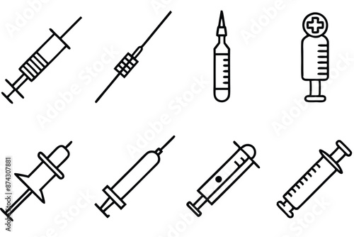 Vaccination Line Art Illustration Visual Representation of Vaccination