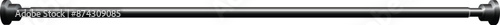 Front view black curtain rod isolated on transparent background. Vector illustration. Curtain hanging accessory. Cornice for curtains, interior design, bathroom shower curtain rod. 