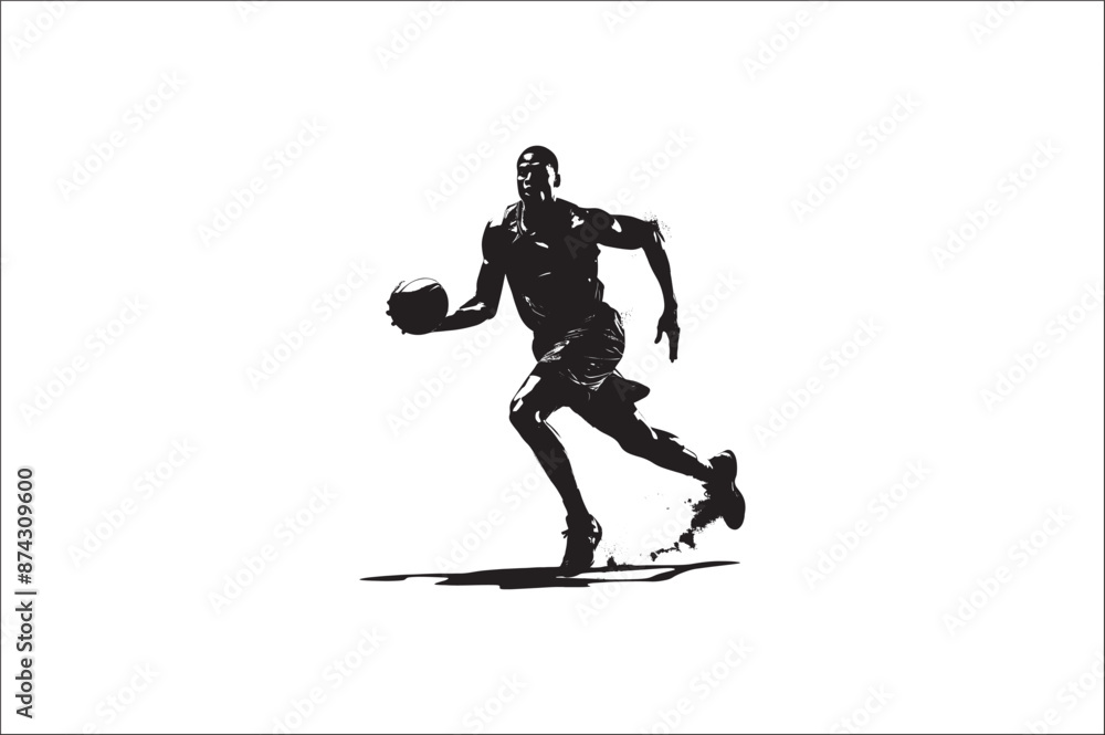 Obraz premium basketball players Vector silhouette. basketball player silhouette vector illustration. 