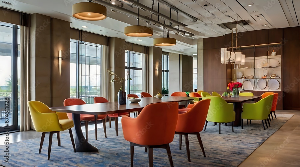Modern cafeteria, Cafe, restaurant, canteen, coffee shop interior ...