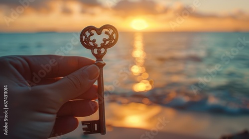 Fototapeta Naklejka Na Ścianę i Meble -  The key and sunset