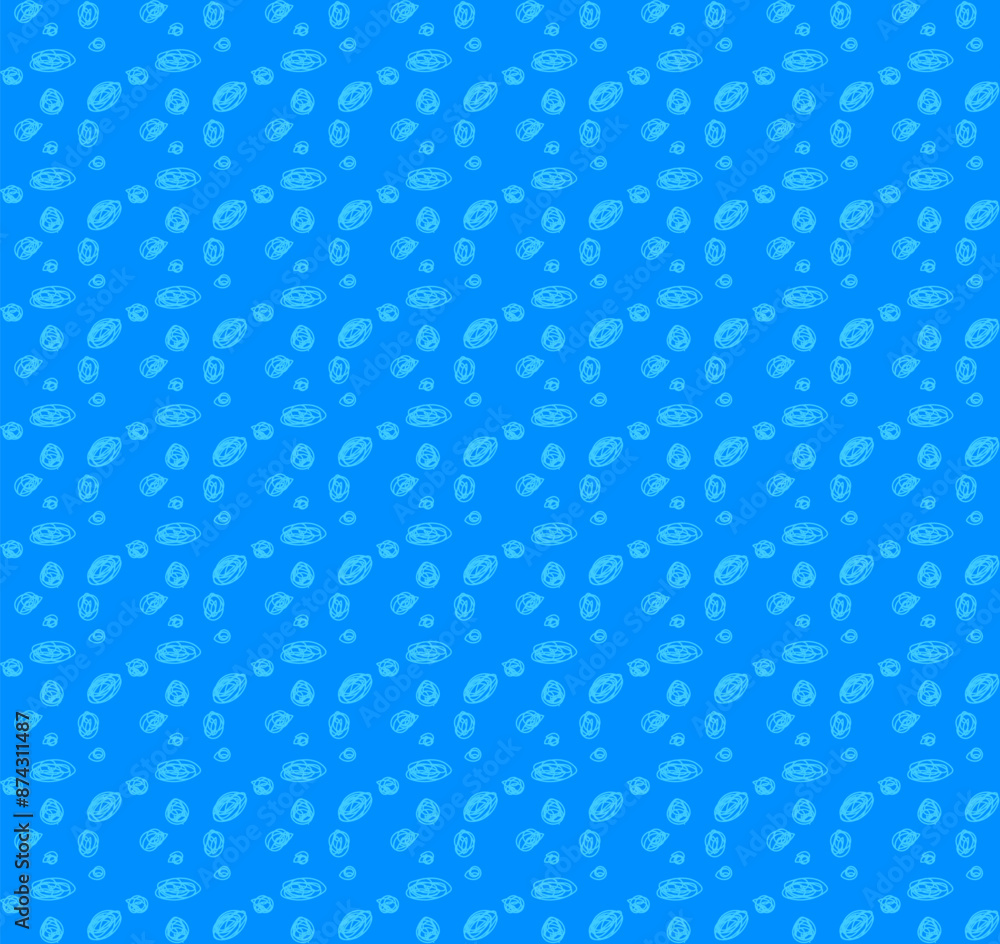 Blue seamless texture with a pattern of circles in doodle style Blue seamless texture with a pattern of circles in doodle style