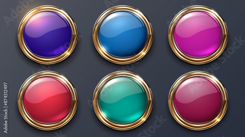 Asset of Button for mobile game or slot game on dark background, Illustration