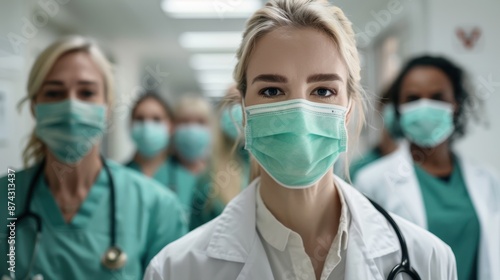 The healthcare team in masks