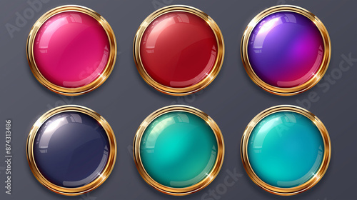 Asset of Button for mobile game or slot game on dark background, Illustration