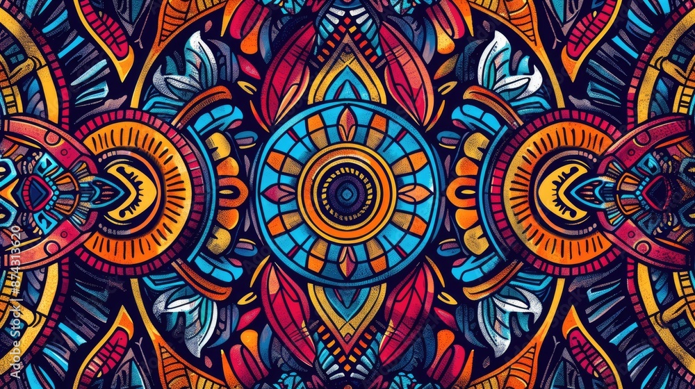 Seamless Ethnic Pattern Vibrant Design for Fabric Textile Wallpaper Tribal Art Traditional Drawing Endless Ethnic Pattern Hand Drawn Seamless Design Seamless Ethnic Pattern Vibrant Design for Fabric Textile Wallpaper Tribal Art Traditional Drawing Endless Ethnic Pattern Hand Drawn Seamless Design