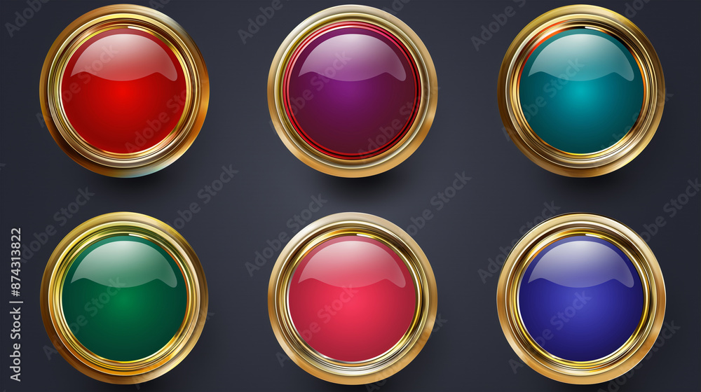 Asset of Button for mobile game or slot game on dark background, Illustration Asset of Button for mobile game or slot game on dark background, Illustration