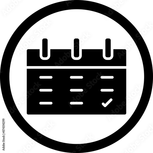 Date Glyph Black Icon