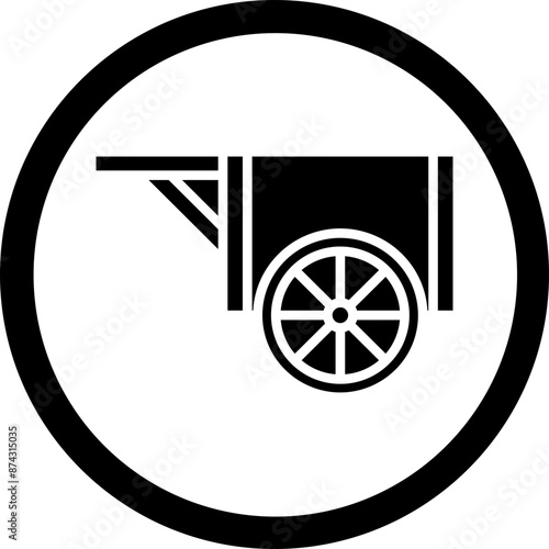 Wood Cart Glyph Black Icon