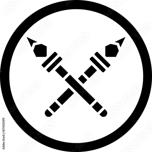 Spear Glyph Black Icon