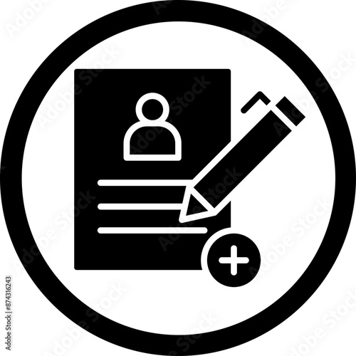 Enrollment Glyph Black Icon