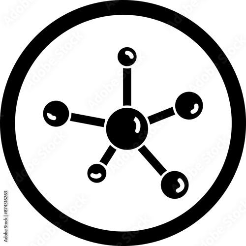 Molecules Glyph Black Icon