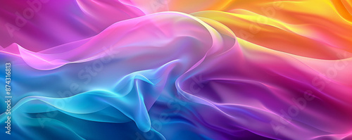 Wallpaper Mural A rainbow gradient colored wavy abstract background, showcasing smooth, flowing waves in vibrant hues of the spectrum, blending seamlessly to create a dynamic and colorful scene. Torontodigital.ca