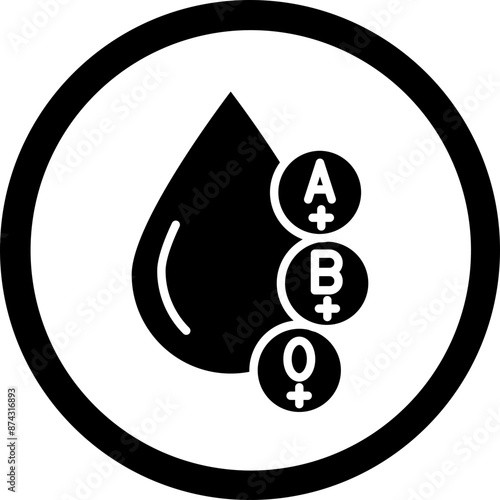 Blood Types Glyph Black Icon
