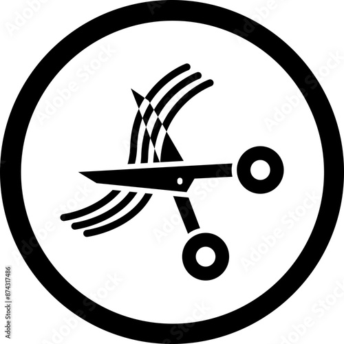 Hair Cuting Glyph Black Icon