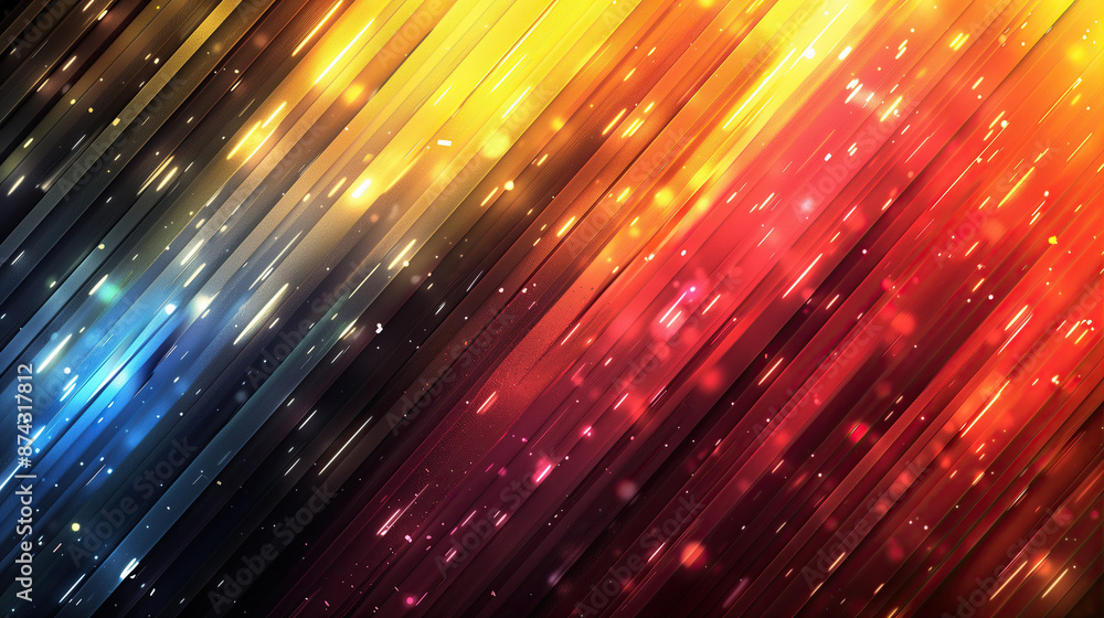 Varied colored lines intersect on a vibrant backdrop, with small stars scattered throughout Varied colored lines intersect on a vibrant backdrop, with small stars scattered throughout