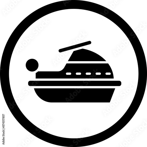 Jet Ski Glyph Black Icon