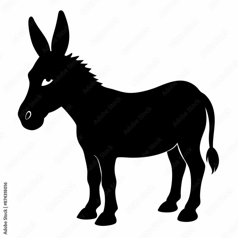 Donkey vector illustration, donkey isolated on white, donkey silhouette, donkey vector art Donkey vector illustration, donkey isolated on white, donkey silhouette, donkey vector art
