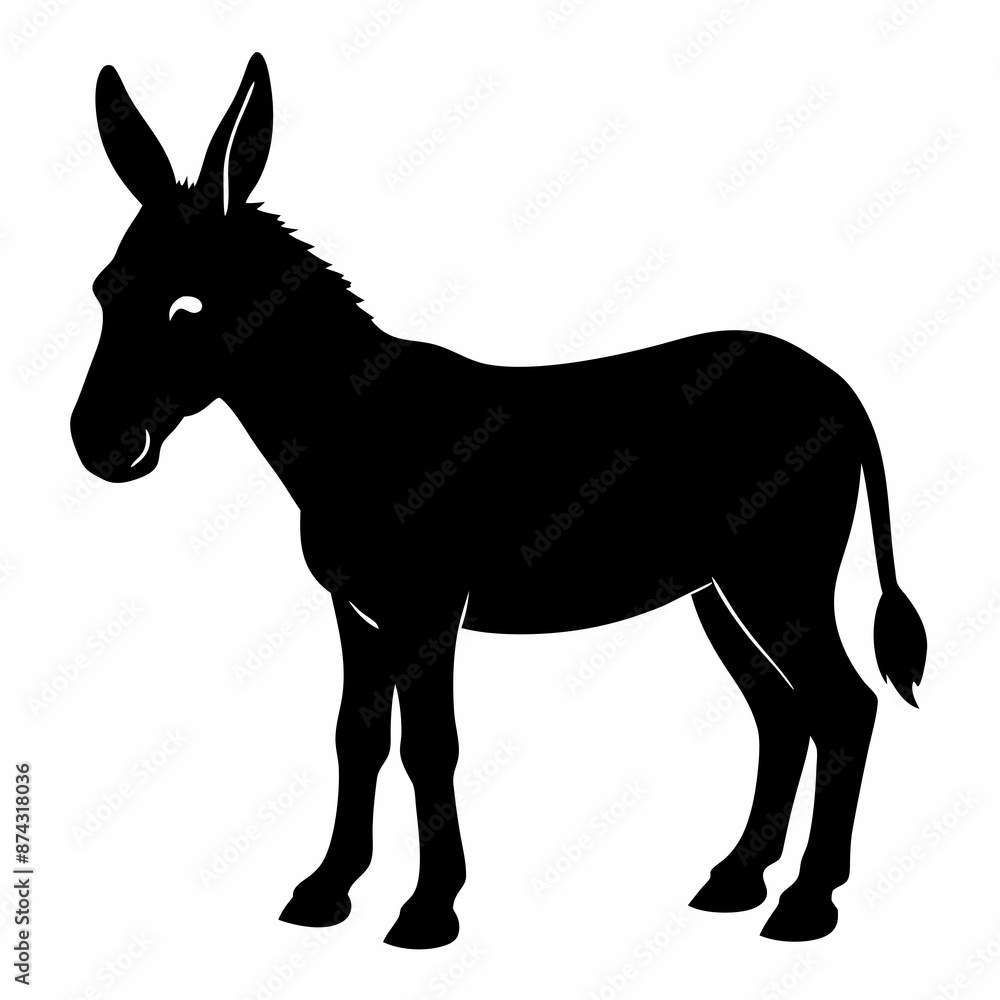 Donkey vector illustration, donkey isolated on white, donkey silhouette, donkey vector art Donkey vector illustration, donkey isolated on white, donkey silhouette, donkey vector art
