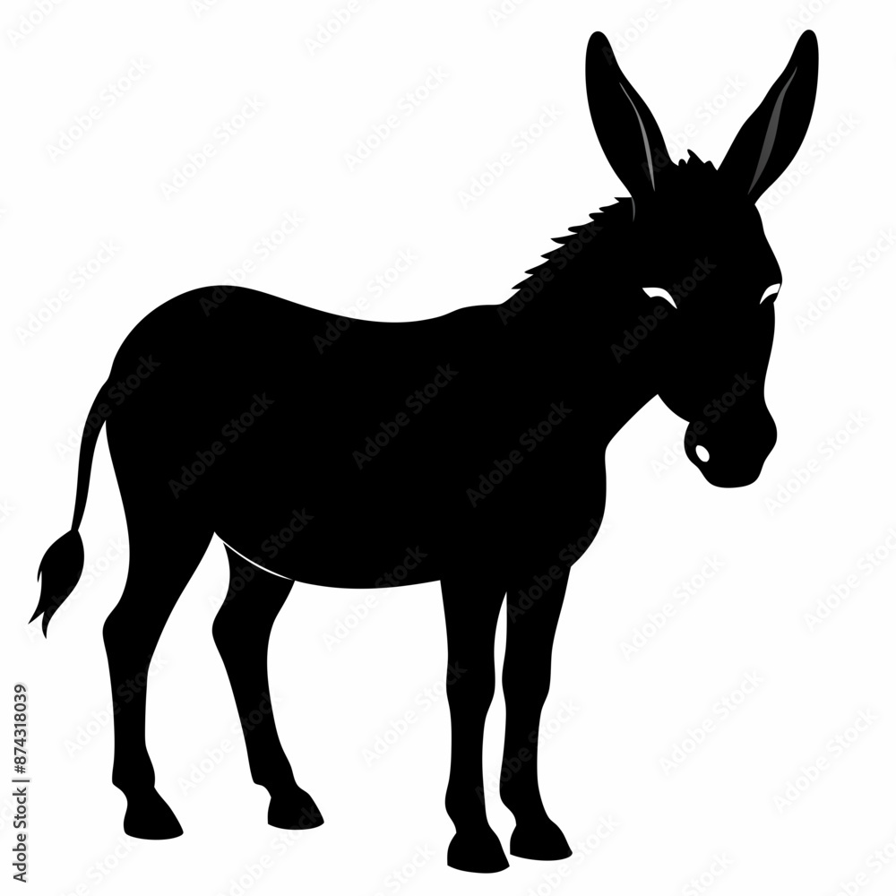 Donkey vector illustration, donkey isolated on white, donkey silhouette, donkey vector art Donkey vector illustration, donkey isolated on white, donkey silhouette, donkey vector art
