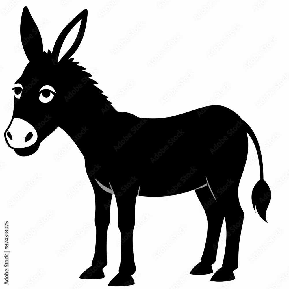 Donkey vector illustration, donkey isolated on white, donkey silhouette, donkey vector art Donkey vector illustration, donkey isolated on white, donkey silhouette, donkey vector art