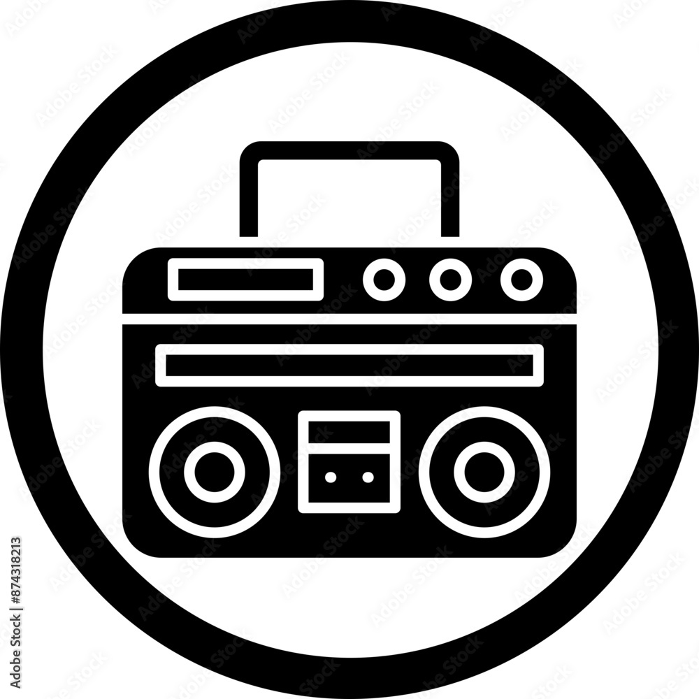 Boom Box Glyph Black Icon Boom Box Glyph Black Icon