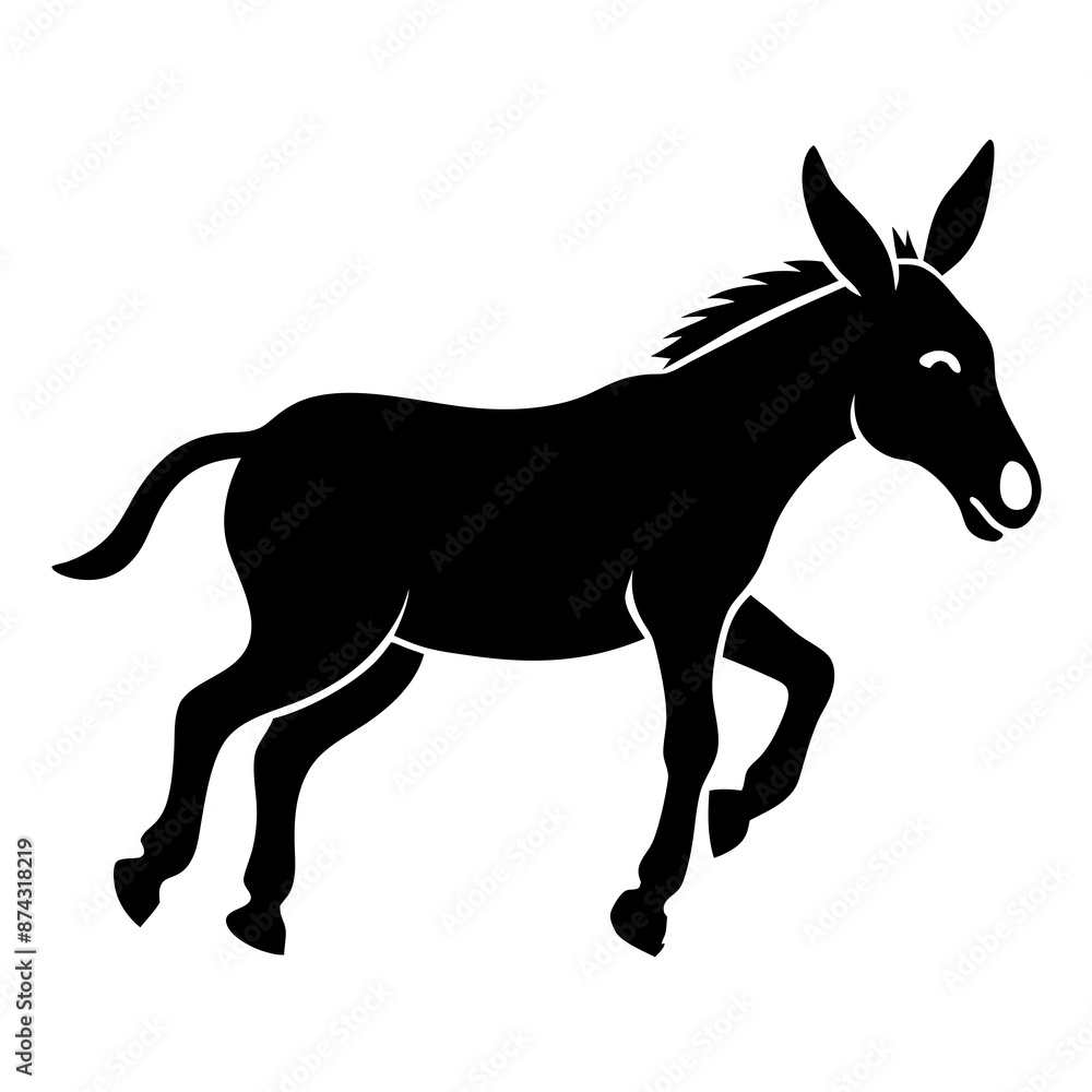 Donkey vector illustration, donkey isolated on white, donkey silhouette, donkey vector art Donkey vector illustration, donkey isolated on white, donkey silhouette, donkey vector art