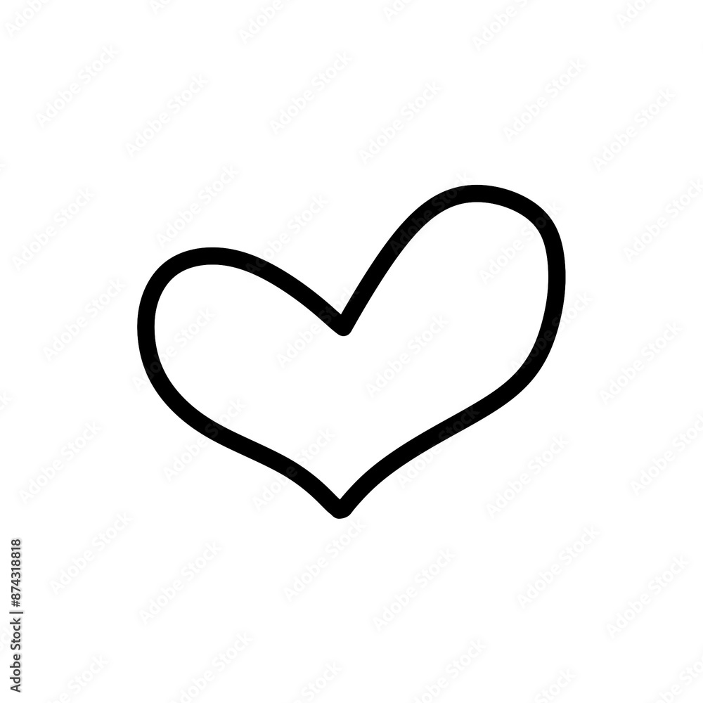 Heart doodle icon with simple and abstract design Heart doodle icon with simple and abstract design
