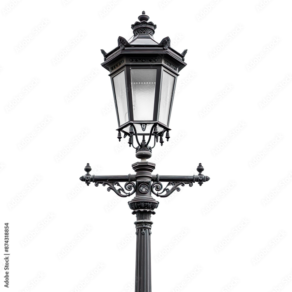 Antique Street Lamp on Clear Background Antique Street Lamp on Clear Background
