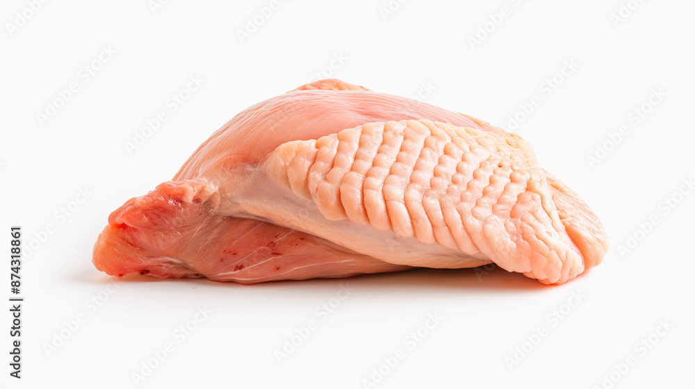 Close up Fresh turkey thigh on white background. Generative ai illustration. Close up Fresh turkey thigh on white background. Generative ai illustration.