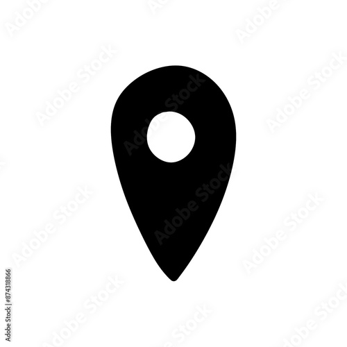 Location pin doodle icon with simple and abstract design