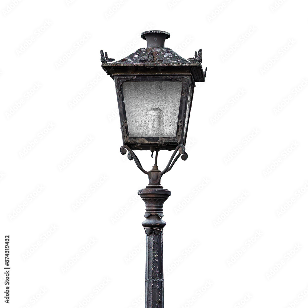Antique Street Lamp on Clear Background Antique Street Lamp on Clear Background
