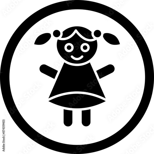 Doll Glyph Black Icon