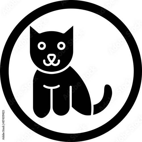 Cat Glyph Black Icon