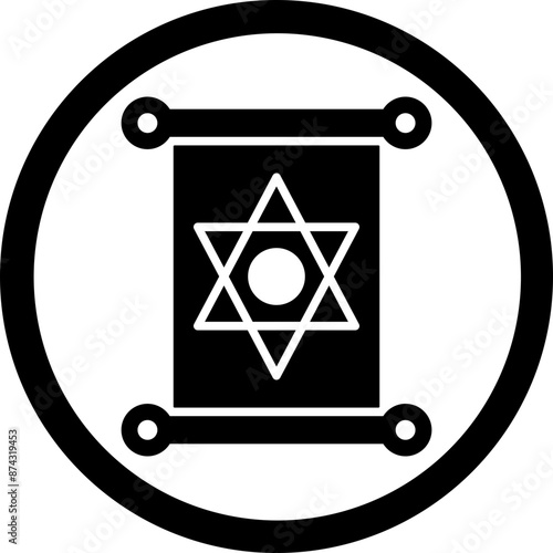 Jewish Glyph Black Icon