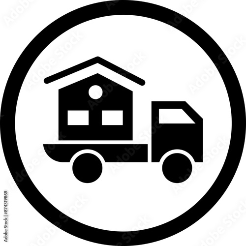Moving Home Glyph Black Icon