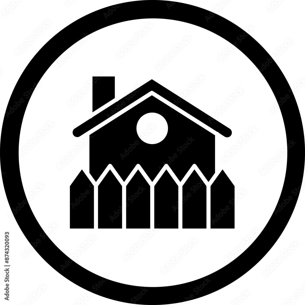 Fence Glyph Black Icon Fence Glyph Black Icon