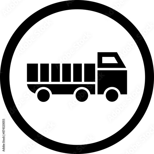 Dumper Truck Glyph Black Icon