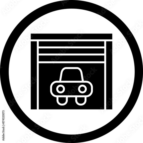 Garage Glyph Black Icon